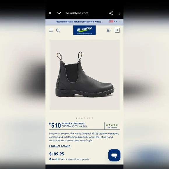 Black Blundstone Chelsea Boots / 510 Series - Women's 9 - Picture 11 of 11